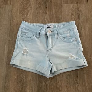 YMI- “Wanna Betta Butt?” Light washed Denim Shorts